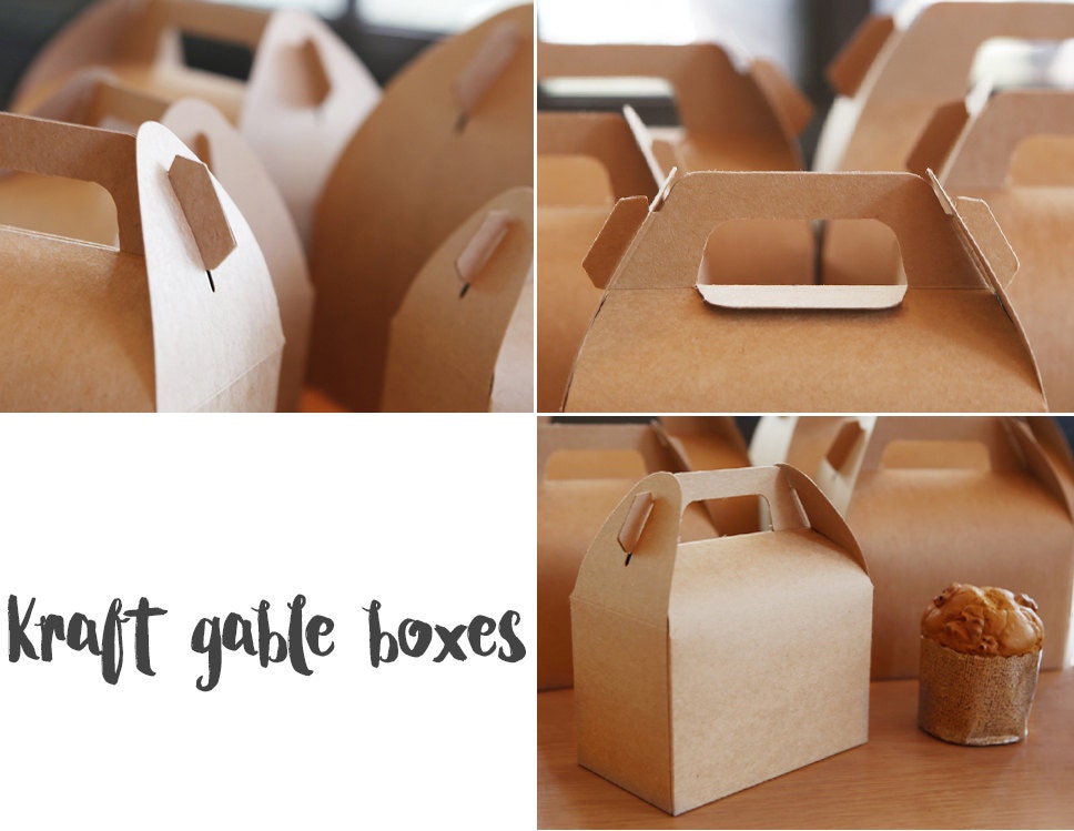 5 Large kraft gable boxes favor boxes gift boxes cookie