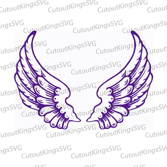 Download Purple Angel Wings Alzheimer's Awareness SVG by CutoutKingsSVG