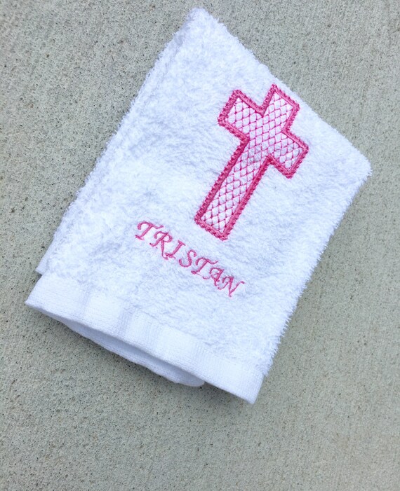Personalized Baby christening towel for boy by TheCreativeCapone