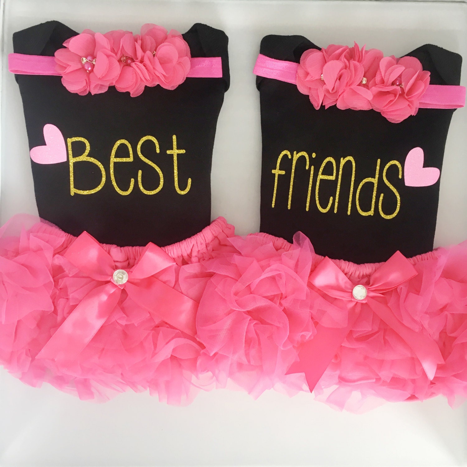 Best Friends onesies/ baby girl outfit/ twins/ by SweetSparklebyGG