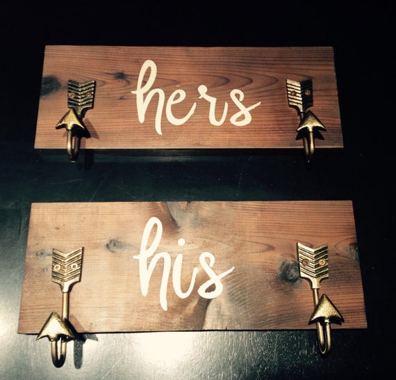 His & Hers hanging wall decal by Household6Design on Etsy