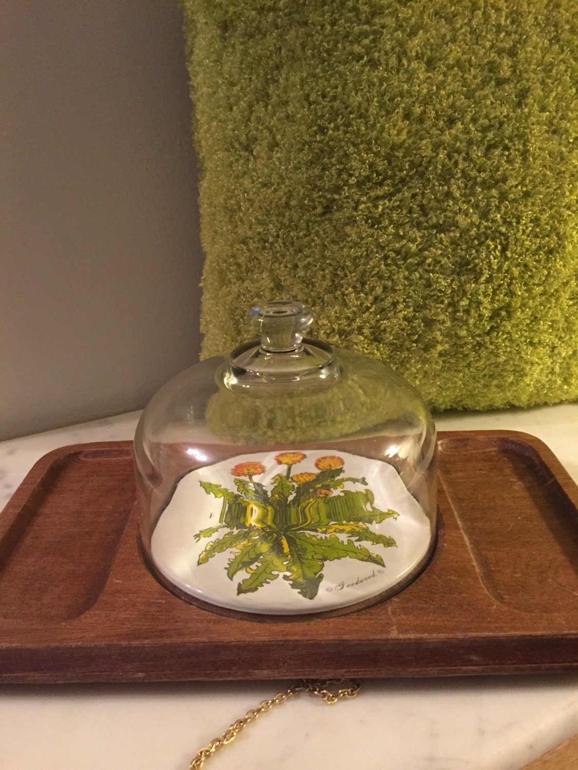Vintage Goodwood Cheese Board Set With Glass Dome Lid from