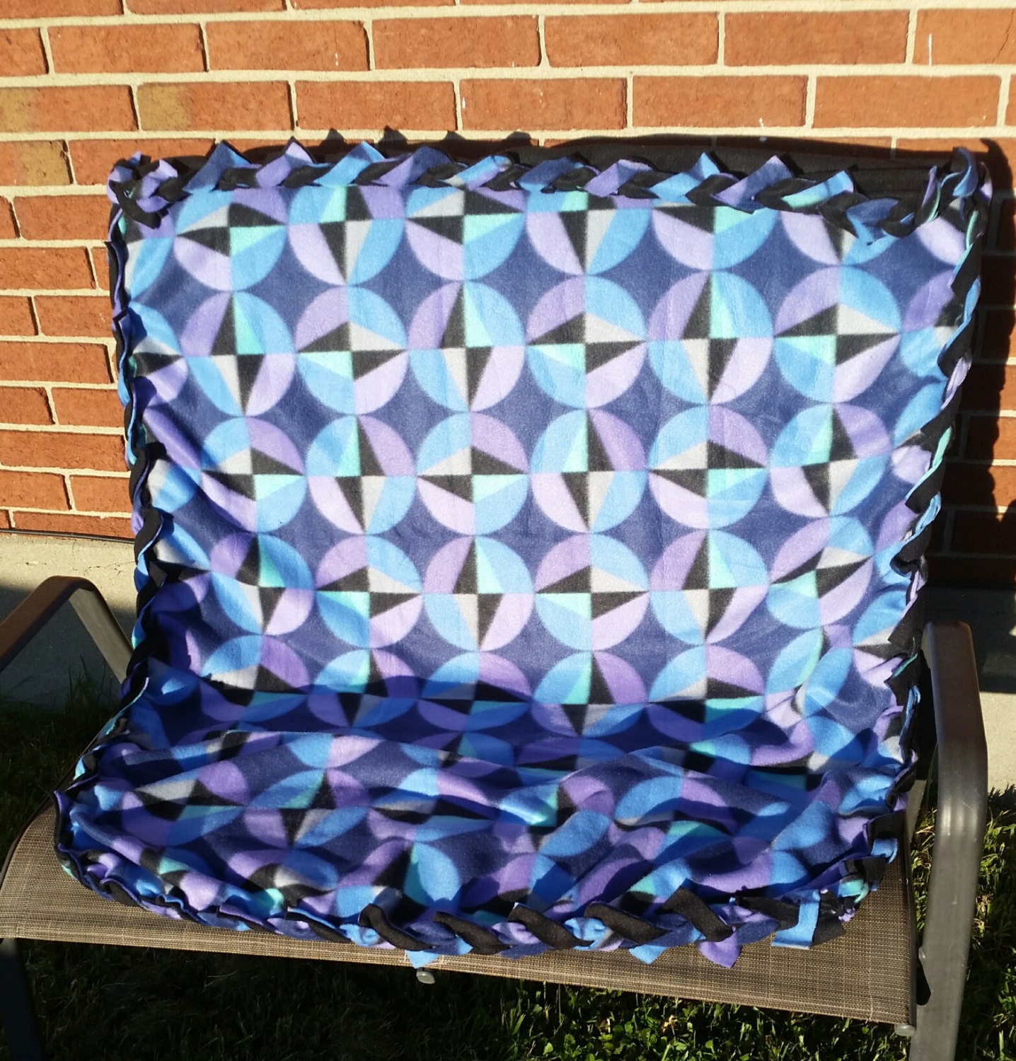Diamond pattern Sofa couch throw No sew by BlanketsBySarahLynn