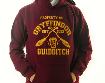 HARRY POTTER HOODIE Inspired Gryffindor Quidditch Team Jumper Adults Hoody Jumper