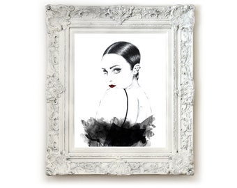 Fashion Illustration Print, Giclee Print, Fashion Sketch, Fashion Wall Art, Ink print, Fashion Illustration.