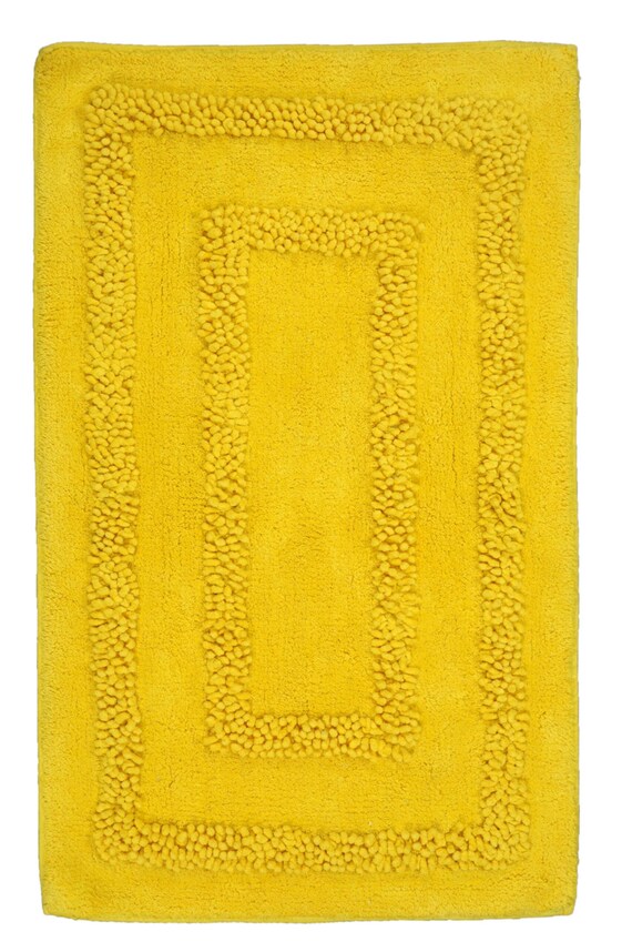 Hand Made Yellow Cotton Aena Bath Mat/Bath Rug100cm x 60cm2