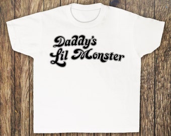 Daddy's Lil Monster Squad Inspired Harley Suicide Quinn Comic Supervillain Children's Boys Girls Babies T-shirt Top Tee Shirt All Sizes Cols