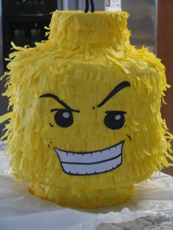 Lego Brick Head Piñata. Handmade. New