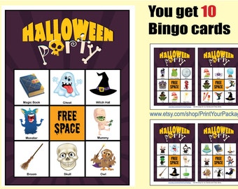 Halloween Bingo. Halloween game "Full House"