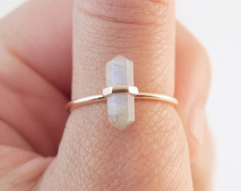 Labradorite Rose Gold Ring | Stacking Rings | Boho Rings | Rose Gold Ring With Stone | Natural Stone Ring | Bohemian Rings | Ring For Her
