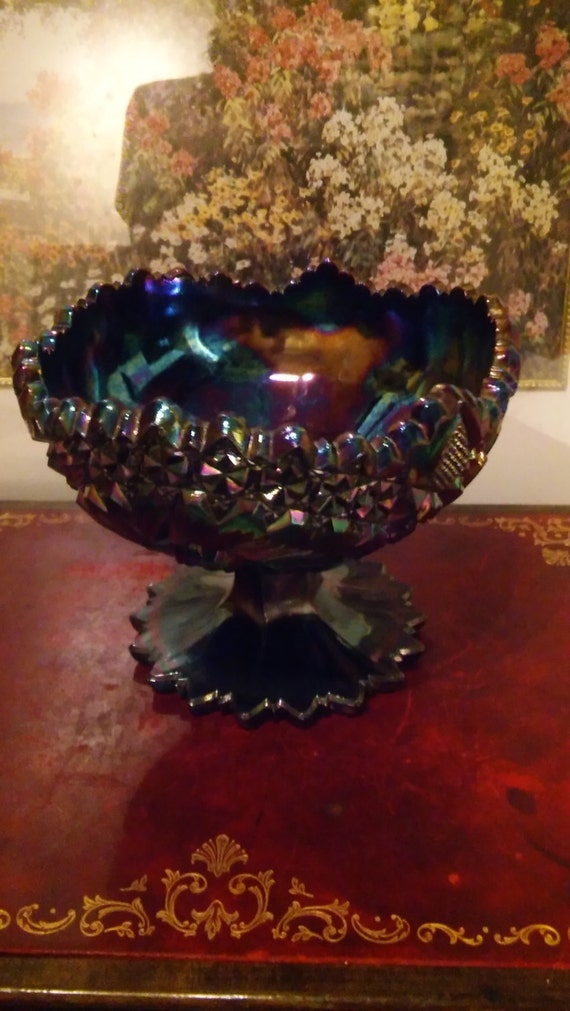Fenton Carnival Glass Footed Bowl/Candy Dish