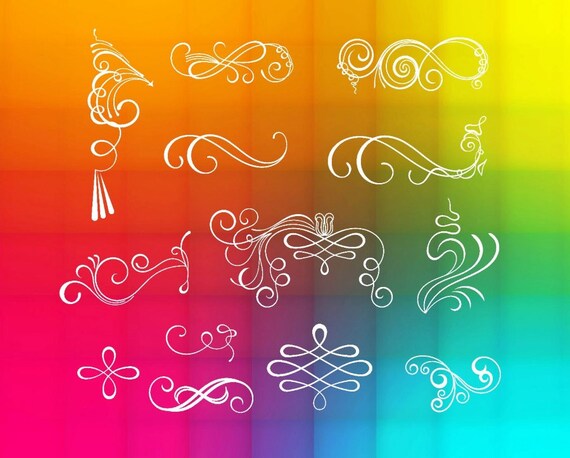 scrolls SVG flourish swirls Cut File for Silhouette and