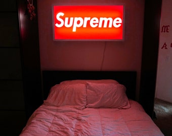 Supreme Inspired LED Lightbox Sign for Home