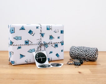 Bird House Wrapping Paper / Gift Wrap