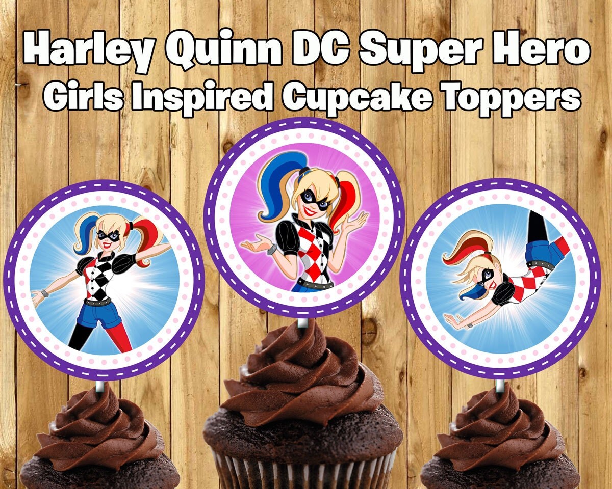 Harley Quinn DC Super Hero Girls Inspired Cupcake by instbirthday