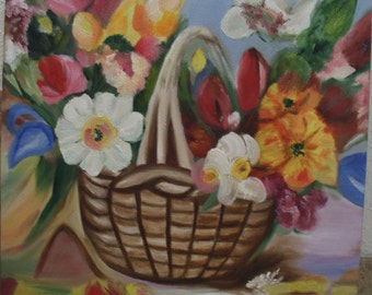 Basket of flowers.