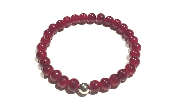 Red glass beaded bracelet | Red | Silver | Perfect gift | Bracelets | SCARLET