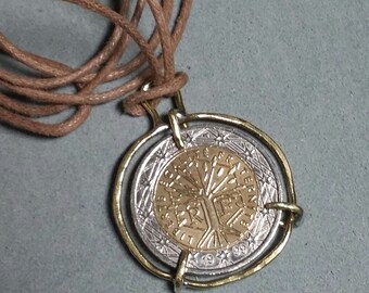 Items similar to French Euro Coin Necklace FREE SHIPPING on Etsy