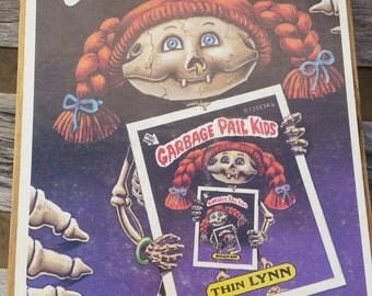 1986 Topps Large 5 X 7 Bony Joanie Garbage Pail Kids Sticker Trading Card,Original 1986 Garbage Pail Kid Collector Card,Bony Joanie Sticker