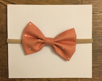 Pink & White Polka Dot Bow
