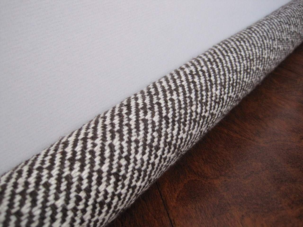 BROWN diagonal tweed door draft snake / custom size draft