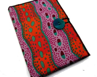 Fabric Covered Notepad Portfolio - Colorful Path