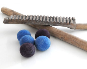 Fabric Laundry Softener 100% Wool Dryer Balls / Hypo-Allergenic No Chemicals / Hand Felted / READY TO SHIP