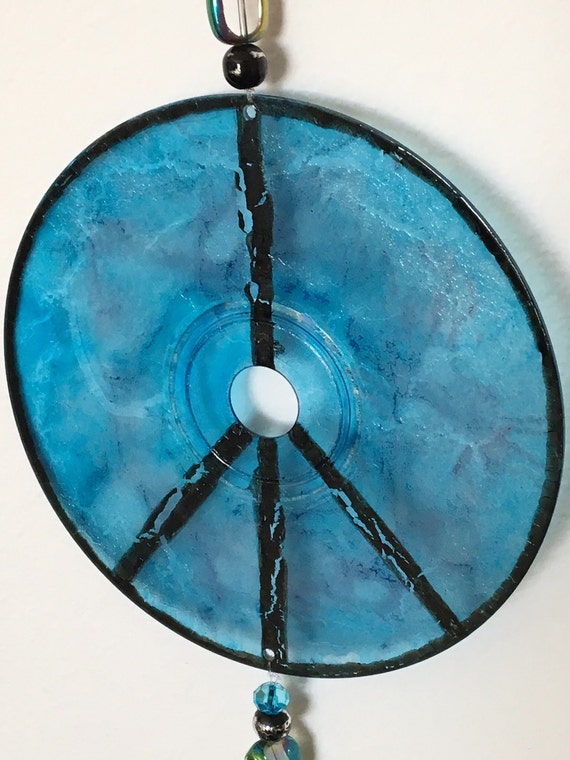 Suncatcher on a Recycled CD Hand Painted with an Original