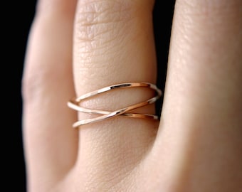 14K Rose Gold Fill Wraparound ring, rose gold wrap ring, wrapped rose gold ring, rose gold wrap ring, rose gold loop ring, wrap ring