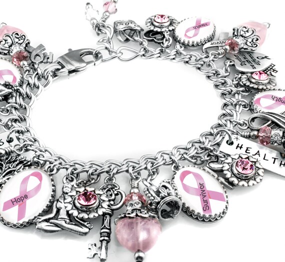 Breast Cancer Charm Bracelet Breast Cancer Jewelry Breast