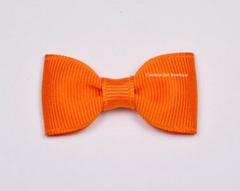 Orange Baby Hair Bow ~ 2 in. Bows with No Slip Grip ~ Small Hair Bows Newborns Toddler Girls