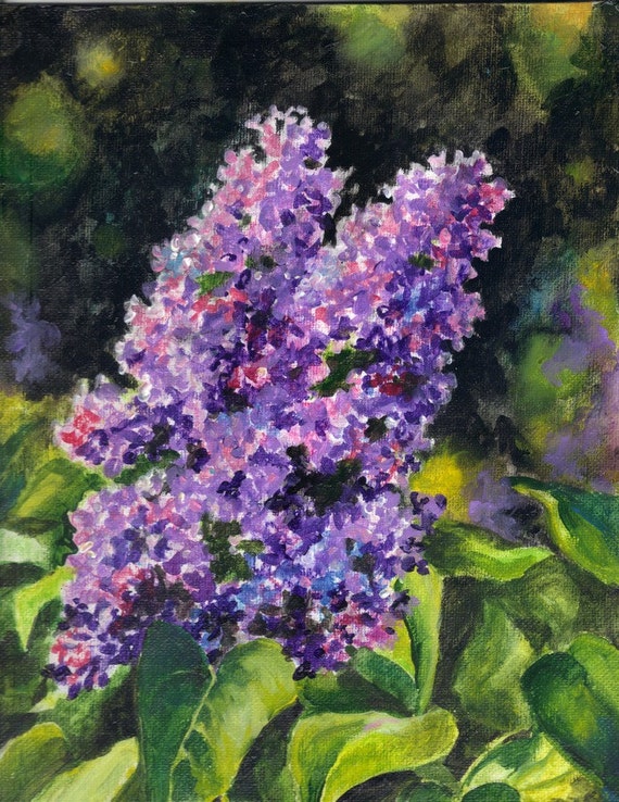 Items similar to FRAGRANT LILAC - Original acrylic painting by Akimova ...