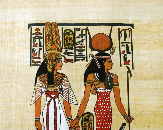 Egyptian Papyrus Paintings Hand Painted Papyrus Vintage