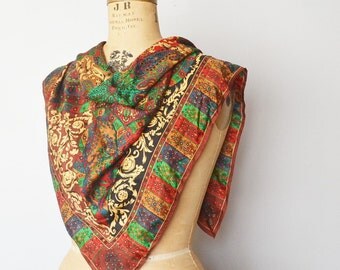 Vintage silk scarf-Elaine Gold silk scarf
