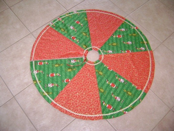 grinch christmas tree skirt 45 inches round reversable in red grinch christmas tree skirt 45 inches round reversable in red