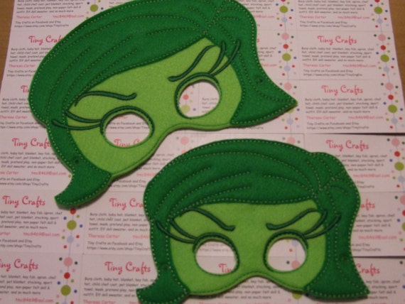 Disgust Inside Out Emotion inspired felt masks for dress up or