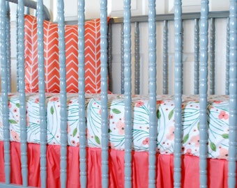 Custom Crib Bedding-3 piece-Winter Floral