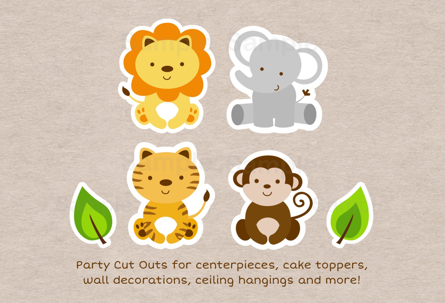 Download Safari Animal Cut Outs / Safari Baby Shower / Jungle Animal