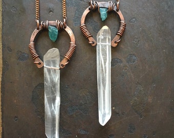 Raw Crystal Necklace / Raw Quartz /Healing Crystal / Long Crystal Necklace / Raw Gemstone Jewelry / Clear Quartz / Chakra / daniellerosebean
