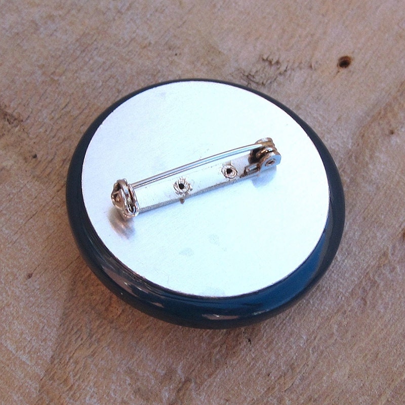Button Brooch Large 45mm Round Pin Back by unexpectedboutique