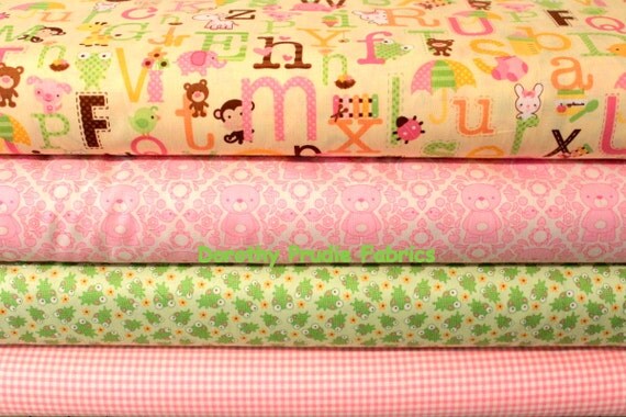 Clearance BUNDLE BABY GIRL fabric collection 4 fabrics 1/2