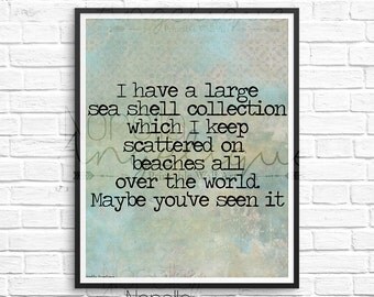 Beach Print, Beach Wall Decore, Seashell Art, Inspirational Quote, Seaside Print, Printable Wall Art, Seaside Decor, Beach Printable