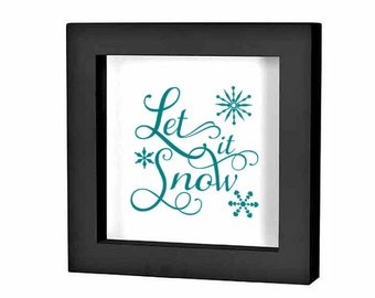 Christmas Shadow Box Decal Christmas Decoration "Let it Snow script" Christmas Charger Plate Decal Holiday Sign Vinyl Sticker Christmas DIY