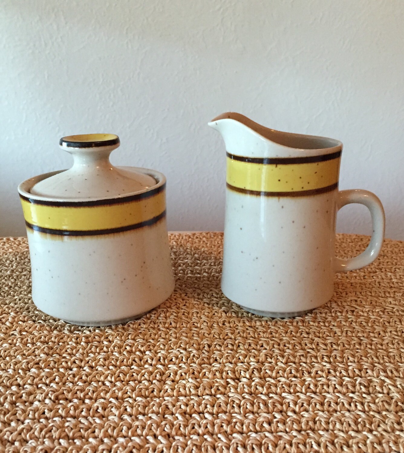 Japanese Stoneware Sugar and Creamer Set