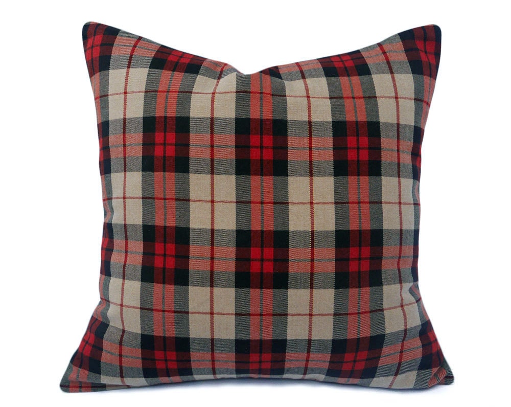 Tan Plaid Pillow Cover Plaid Throw Pillows Autumn Colors