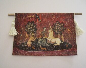 Dollhouse Tapestry, Tudor tapestry, Wall hanging, Medieval Tapestry hanging, twelfth scale dollhouse miniature