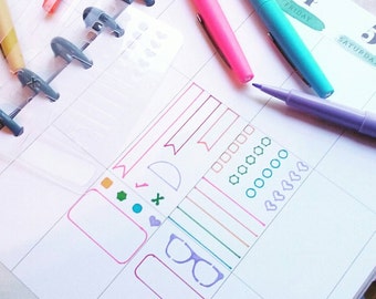 Planner stencil. Planner decorations ECLP Filofax Kikki K Webster Pages Happy Planner Travelers Notebook. Travelers Notebook Stencil - 1.0