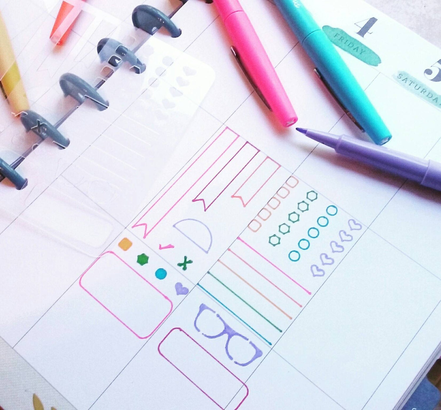 Planner stencil. Planner decorations ECLP Filofax Kikki K