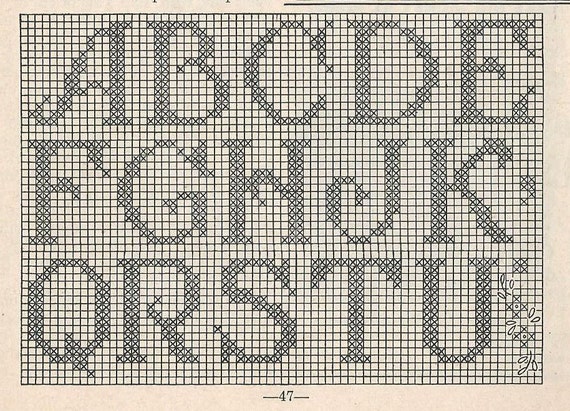 Crochet Initials In Filet Crochet PATTERN 5009 Taken From A   Il 570xN.853208597 7oo0 