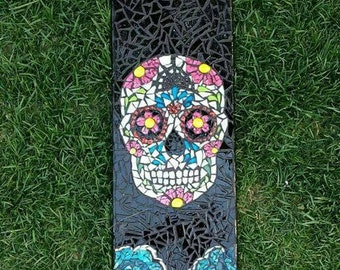 Sugar Skull Mosaic Skateboard Deck Wall Decor. FREE SHIPPING